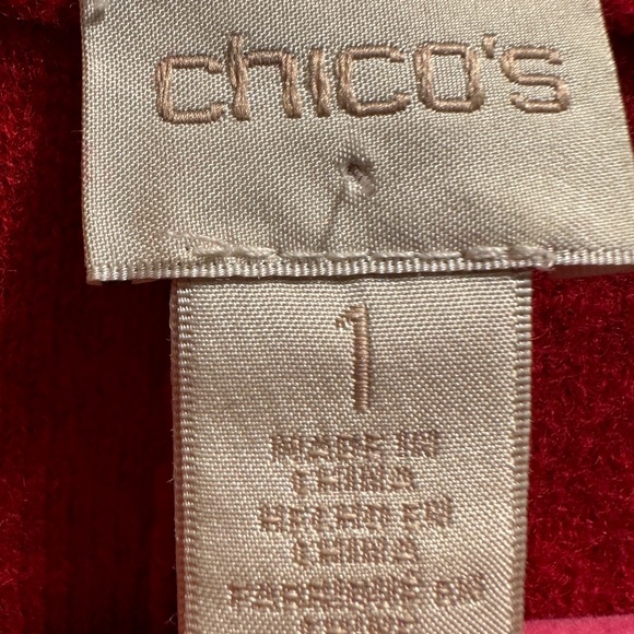 Chico’s women’s jacket. Size 8 or Chico’s Size 1 Red. Toggle closure. 💯 wool. - Picture 3 of 6